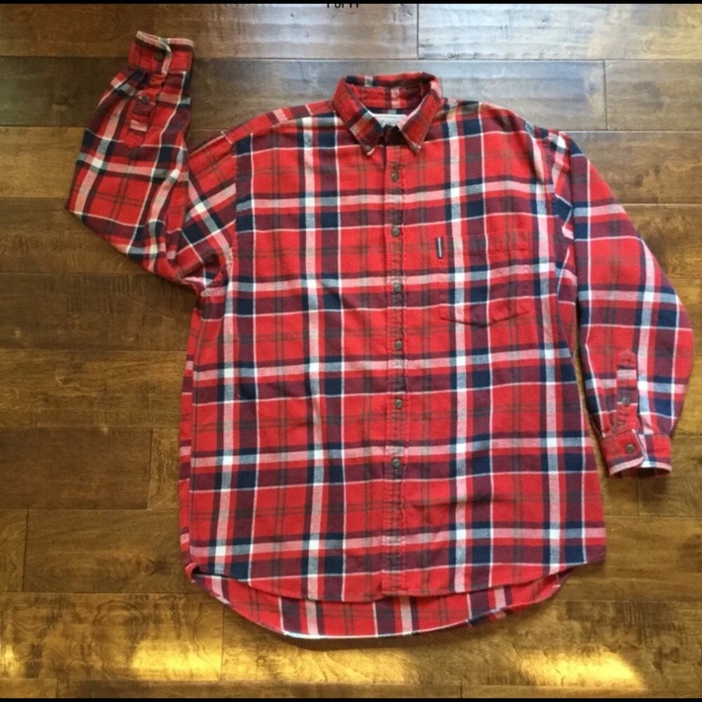Abercrombie thick flannel red plaid shirt